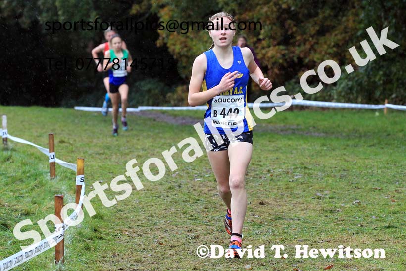 Girls Under-13s 2023 National Cross Country Relays, Berry Hill Park, Mansfield.  Photo: David T. Hewitson/Sports for All Pics
